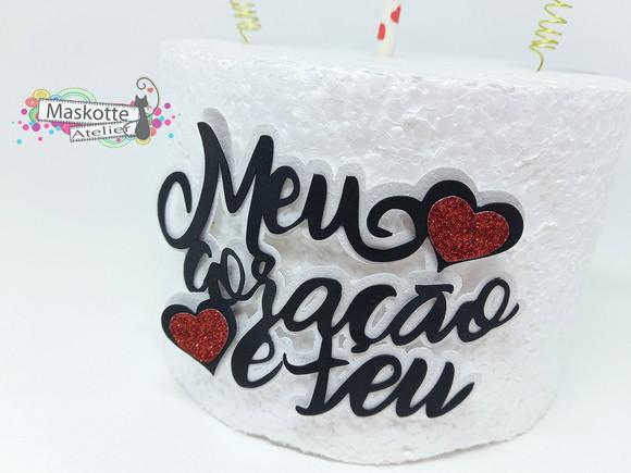 Topo de bolo coração dia dos namorados
