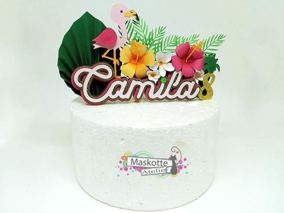 Topo de bolo Flamingo