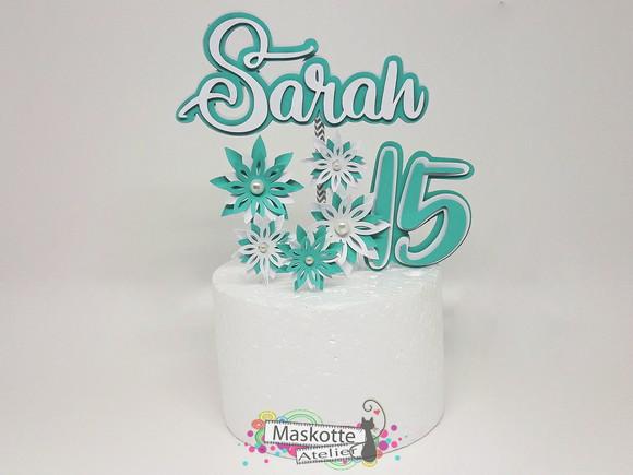 Topo de bolo flores Scrap