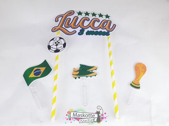 Topo de bolo futebol