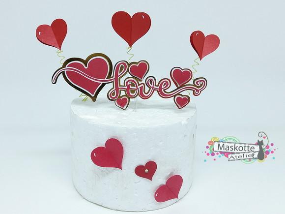 Topo de bolo love dia dos namorados