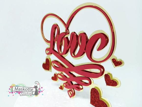Topo de bolo love dia dos namorados