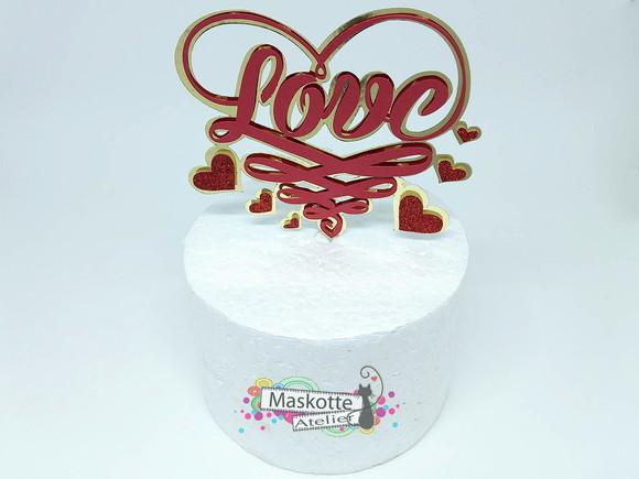 Topo de bolo love dia dos namorados
