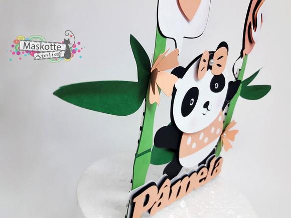 Topo de bolo panda