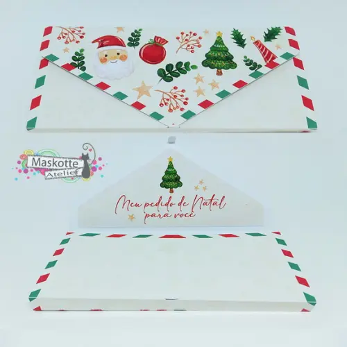 Caixa Cartinha Natal para Barra de Chocolate 80g