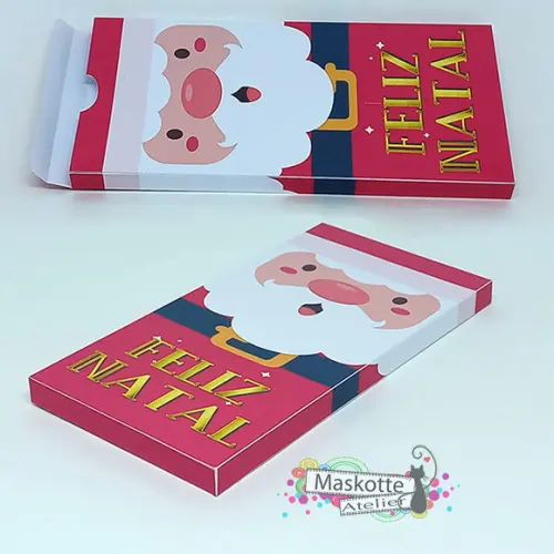 Caixa para Barra de Chocolate Papai Noel