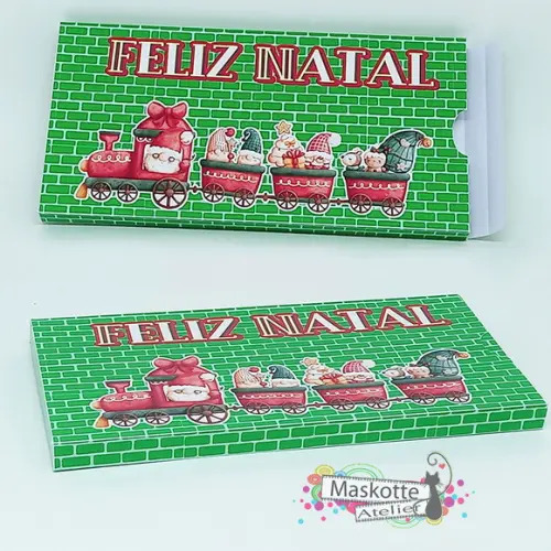 Caixa para Barra de Chocolate Papai Noel
