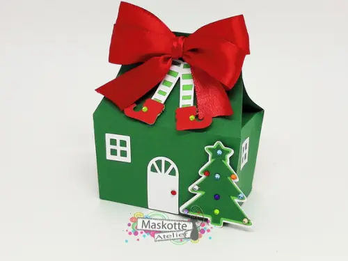 Caixinha Natal Laço Vermelho