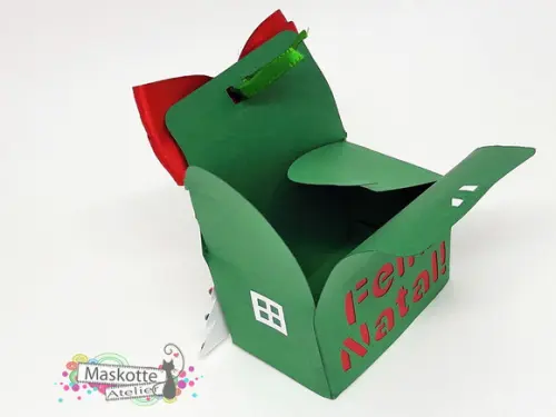 Caixinha Natal Laço Vermelho