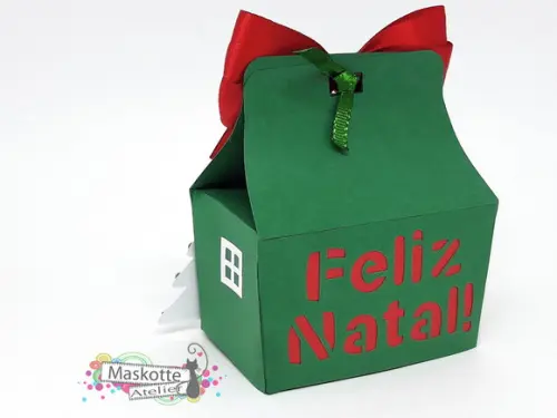 Caixinha Natal Laço Vermelho