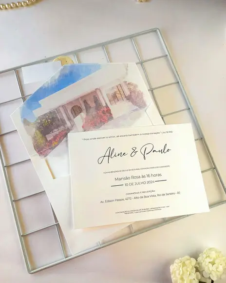 Convite de Casamento - Modelo Alba