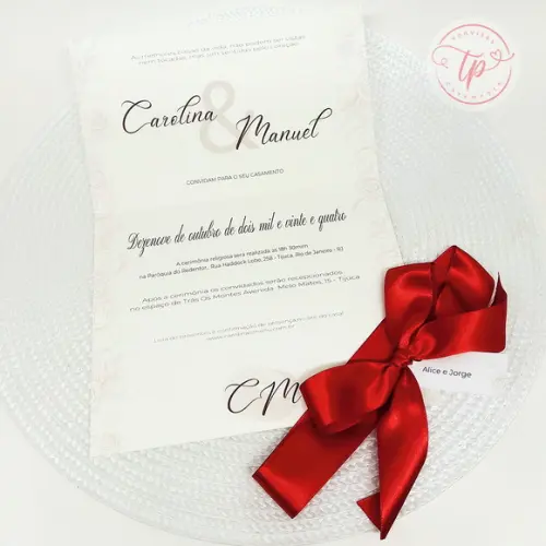 Convite de Casamento - Modelo Flora