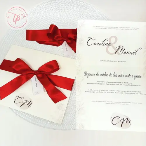 Convite de Casamento - Modelo Flora