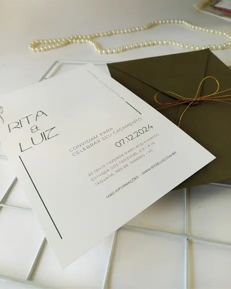 Convite de Casamento. - Olivia Fio Dourado
