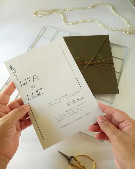 Convite de Casamento. - Olivia Fio Dourado