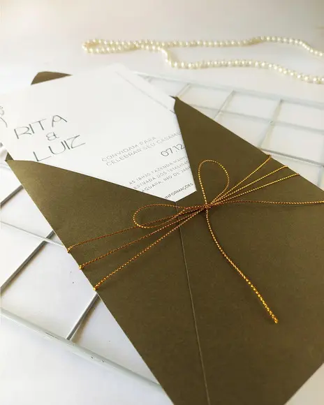 Convite de Casamento. - Olivia Fio Dourado