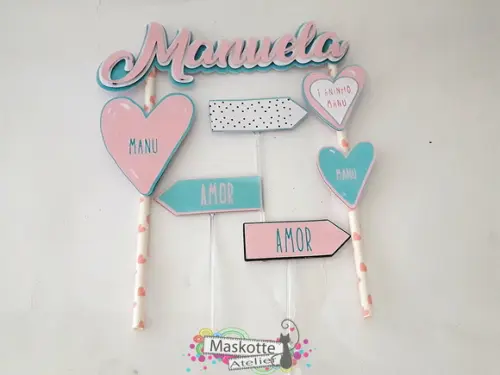 Topo de bolo Amor scrap