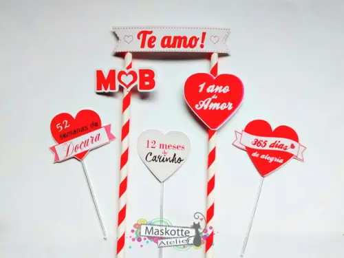 Topo de bolo Amor