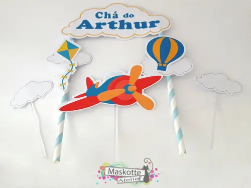 Topo de bolo avião