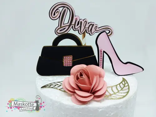 Topo de bolo diva