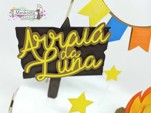 Topo de Bolo Festa Junina Girassol