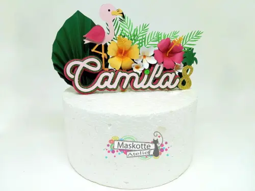 Topo de bolo Flamingo