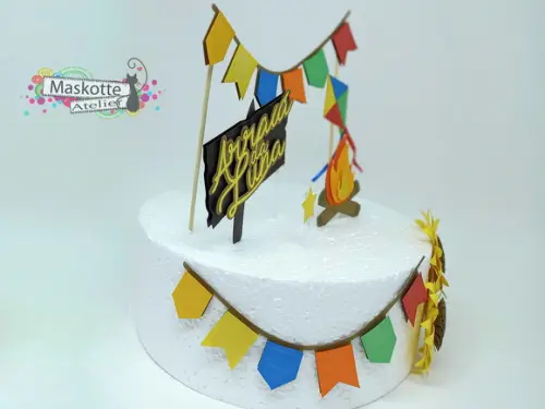 Topo de Bolo Festa Junina Girassol