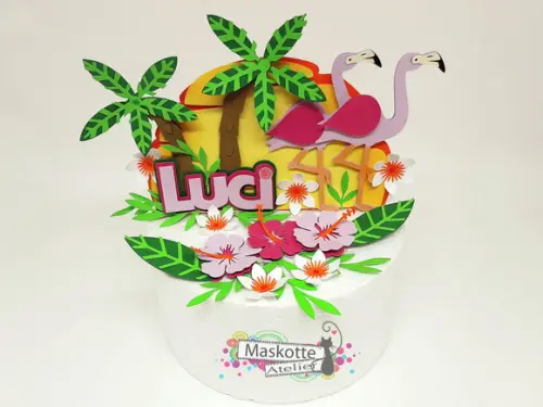 Topo de bolo Flamingo