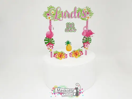Topo de bolo Flamingo