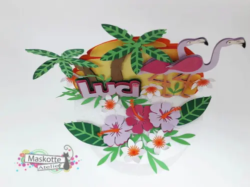 Topo de bolo Flamingo
