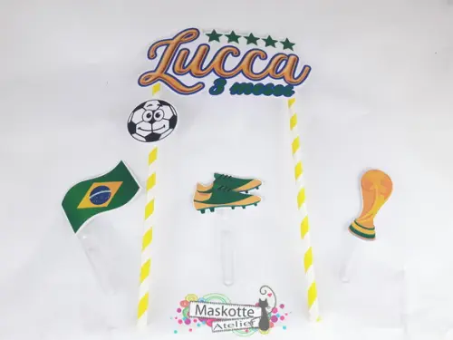 Topo de bolo futebol