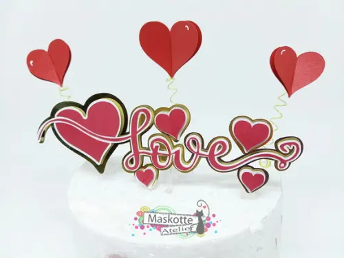 Topo de bolo love dia dos namorados
