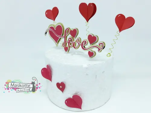Topo de bolo love dia dos namorados