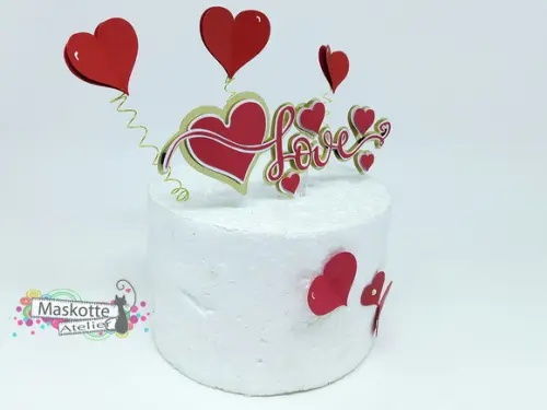 Topo de bolo love dia dos namorados