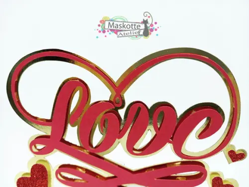 Topo de bolo love dia dos namorados