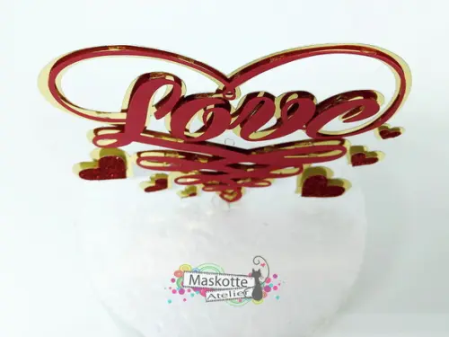 Topo de bolo love dia dos namorados