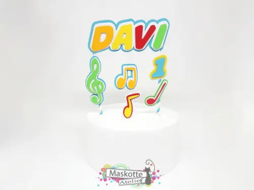 Topo de bolo notas musicais