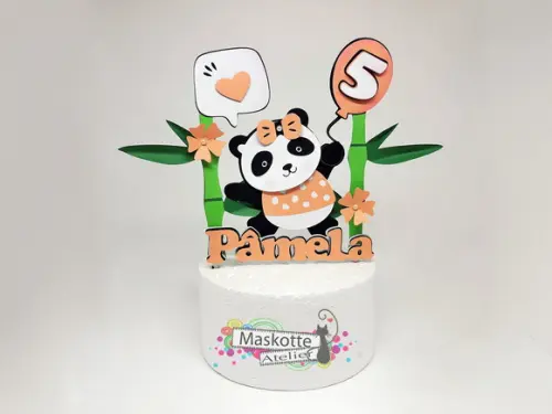 Topo de bolo panda
