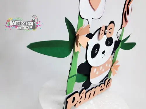 Topo de bolo panda