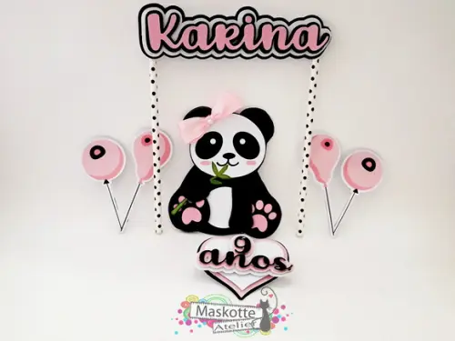 Topo de bolo panda