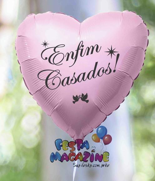 Balão Rosa 20 Enfim Casados!