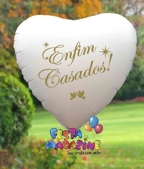 Balão Enfim Casados! Estampa Dourada
