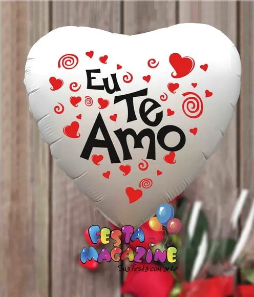 Balão 18" Branco 45cm "eu Te Amo"