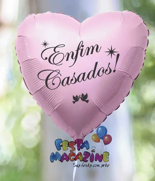 Balão Rosa 20" Enfim Casados!