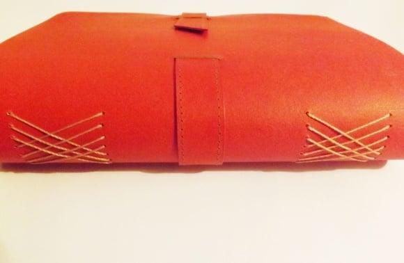 Agenda/caderno em recouro vermelho