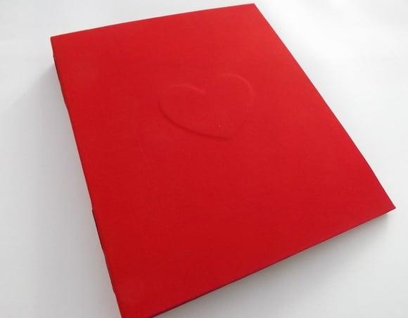 Álbum de fotos 25 x 21 vermelho coração
