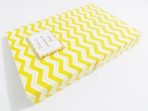Diário de gravidez amarelo chevron