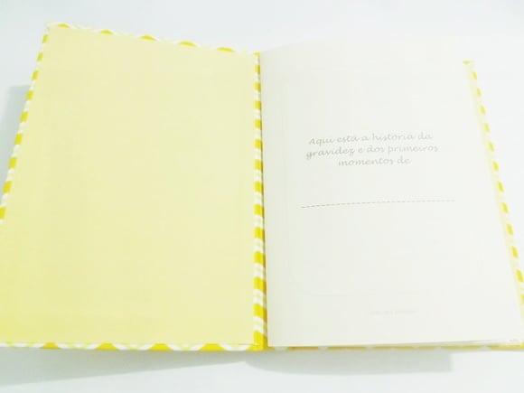 Diário de gravidez amarelo chevron