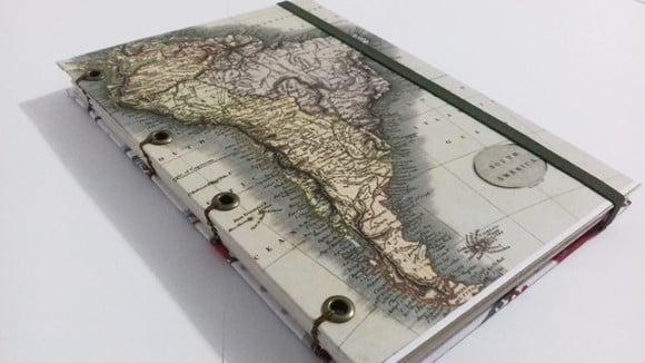 Diário de Viagem Mapa Antigo América do Sul