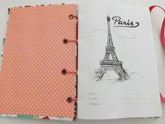 Diário ou Caderno de Bolso com Elástico Paris Rosa